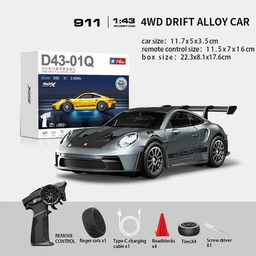 Finest Detailed Porschee GT3 RC Car 1:43 Proportional | Drift Package - Metal Frame