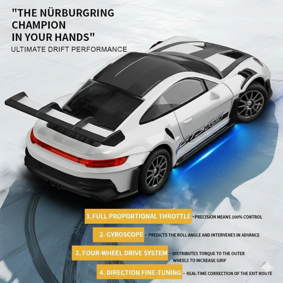 Finest Detailed Porschee GT3 RC Car 1:43 Proportional | Drift Package - Metal Frame