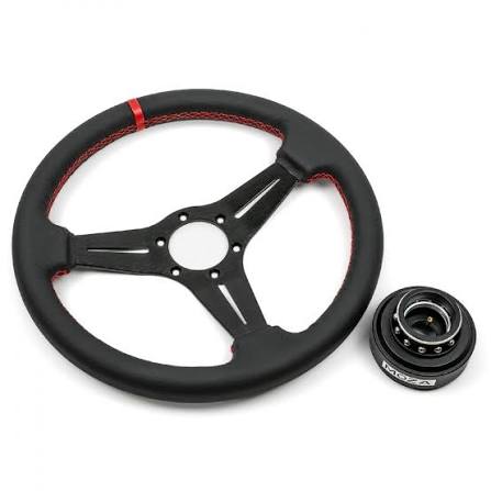 Deep Dish Alcantara Finished Steering Wheel With Quick Shifter| Universal Size